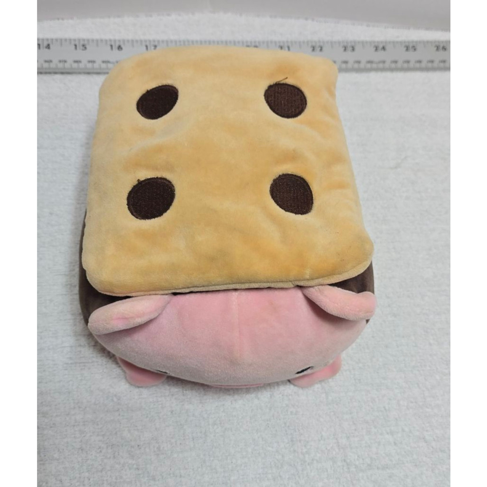 Baby Unbranded Stuffed Animal Pig in Toast One Size Pink Brown - Picture 2 of 8